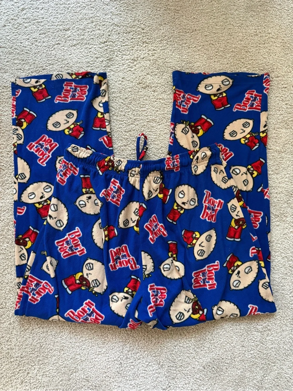 Family Guy Stewie “Born to be Bad” Blue Graphic Drawstring Lounge Joggers